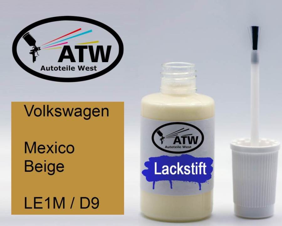 Volkswagen, Mexico Beige, LE1M / D9: 20ml Lackstift, von ATW Autoteile West.